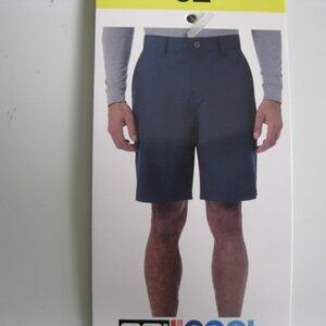 32 Degrees Cool Men's Stretch Performance Active Shorts Zip Pockets Blue 32
